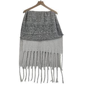 Mer Sea Polyester "wool" scarf shawl wrap,‎ gray ombre